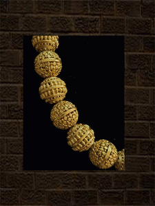 Alternate design bold matar bead mala with small matar beads at the back(Bead diameter-1.75cm) - Odara Jewellery