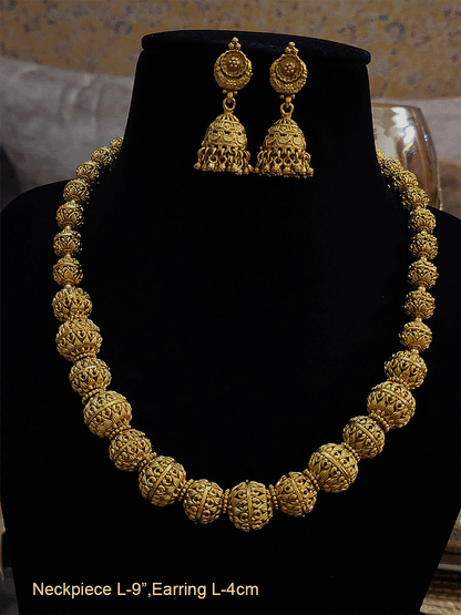 Two sized alternate heart design matar beads string(Diameter of bead-1.5cm) - Odara Jewellery