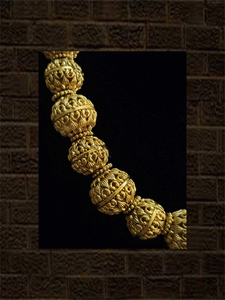 Two sized alternate heart design matar beads string(Diameter of bead-1.5cm) - Odara Jewellery