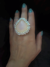 Load image into Gallery viewer, Natural stone adjustable rings with pearly cluster lace