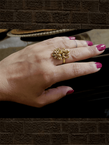 Ganpatiji design adjustable ring - Odara Jewellery