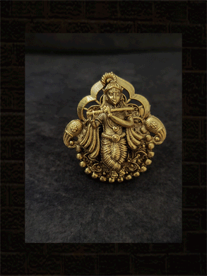 Openable krishna ring with side paisley design