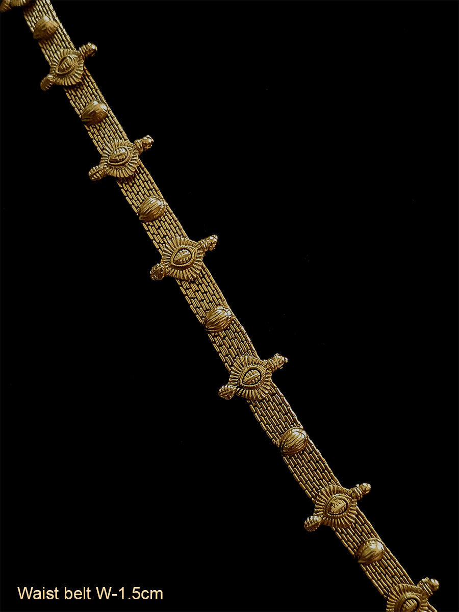 Broad chain with leaf tukdies waist belt - Odara Jewellery