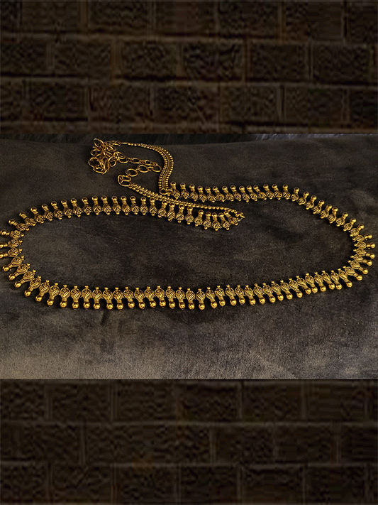 Connecting leaves with gold bead design waist belt - Odara Jewellery