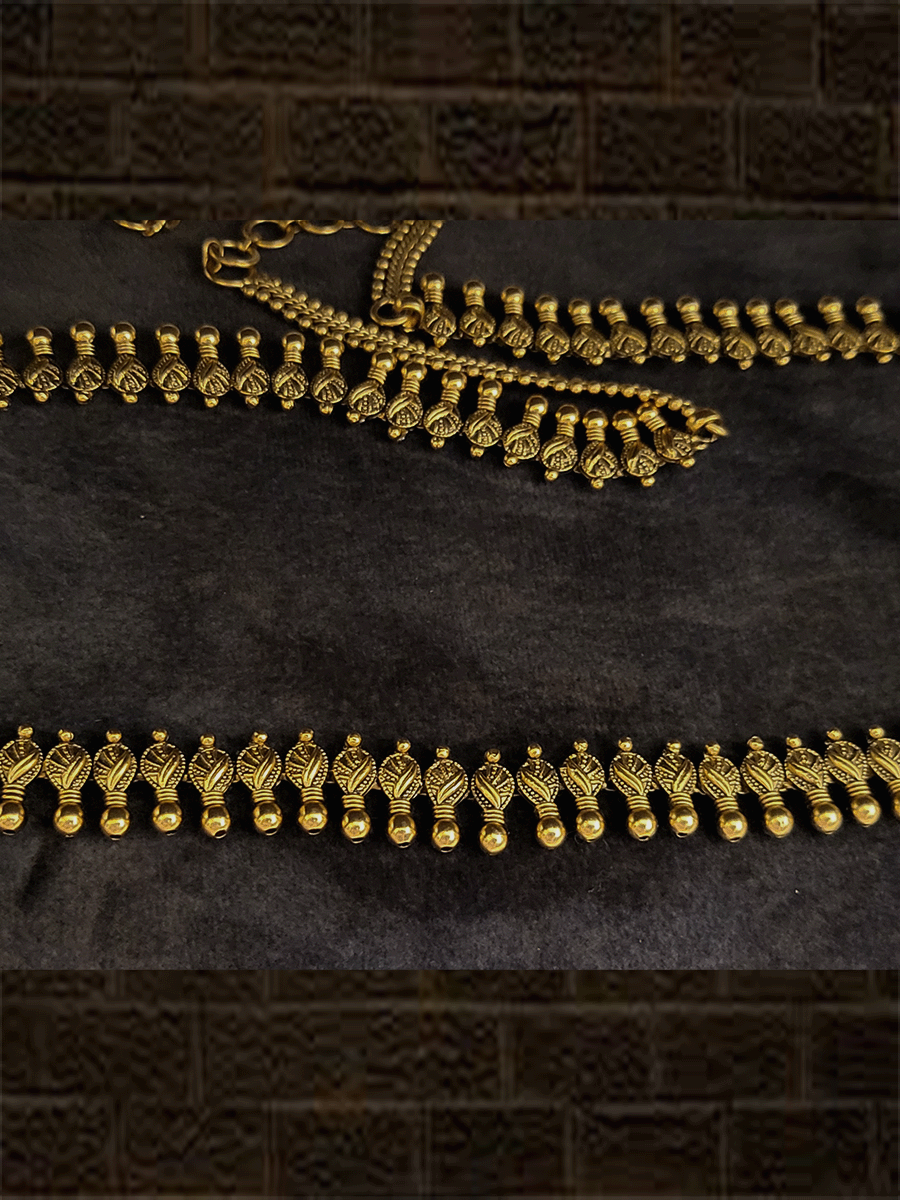Connecting leaves with gold bead design waist belt - Odara Jewellery
