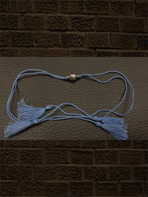 Sterling silver self design round bead rakhi in blue thread - Odara Jewellery
