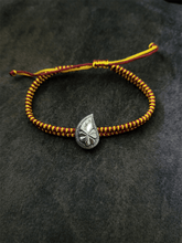 Load image into Gallery viewer, Sterling silver oxidised leaf design adjustable dori rakhi - Odara Jewellery