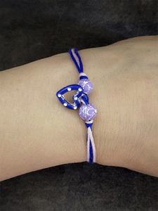 Coloured beads with hanging heart kids rakhi - Odara Jewellery