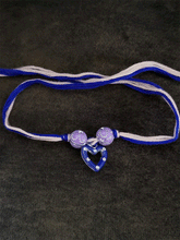 Load image into Gallery viewer, Coloured beads with hanging heart kids rakhi - Odara Jewellery