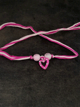 Load image into Gallery viewer, Coloured beads with hanging heart kids rakhi - Odara Jewellery