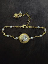 Load image into Gallery viewer, Gold bead with kundan and pirohi work bhabhi rakhi - Odara Jewellery