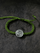 Load image into Gallery viewer, Sterling silver Om rakhi in adjustable thread - Odara Jewellery