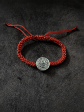 Load image into Gallery viewer, Sterling silver Om rakhi in adjustable thread - Odara Jewellery