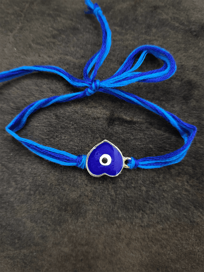 Heart shaped evil eye rakhi - Odara Jewellery
