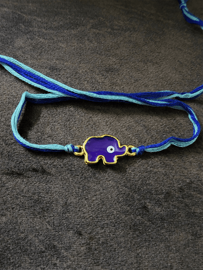 Elephant enamel kids rakhi - Odara Jewellery