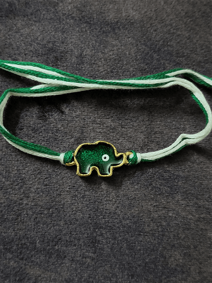 Elephant enamel kids rakhi - Odara Jewellery