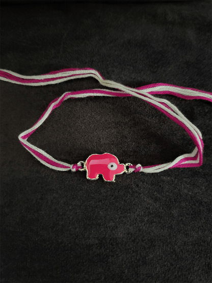 Elephant enamel kids rakhi - Odara Jewellery