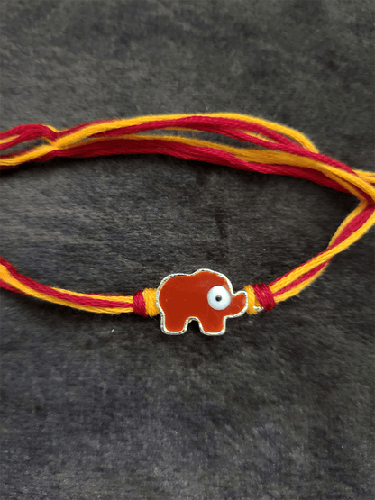 Elephant enamel kids rakhi - Odara Jewellery