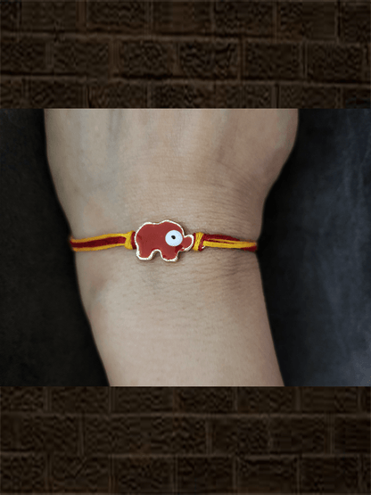 Elephant enamel kids rakhi - Odara Jewellery
