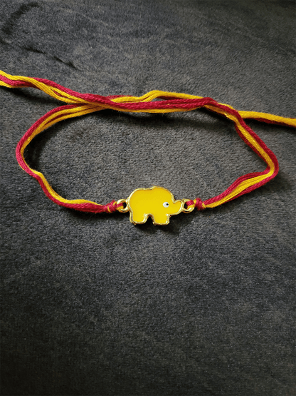 Elephant enamel kids rakhi - Odara Jewellery