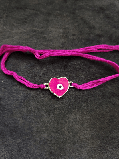 Heart shaped evil eye rakhi - Odara Jewellery