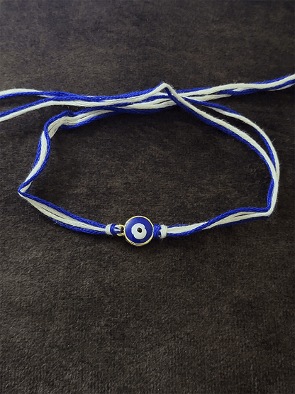 Small round evil eye rakhi - Odara Jewellery