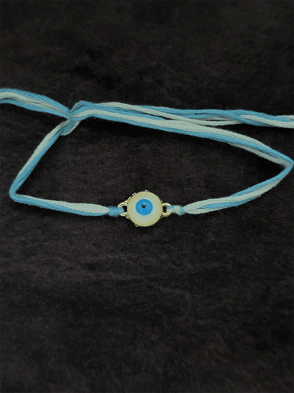 Small round evil eye rakhi - Odara Jewellery