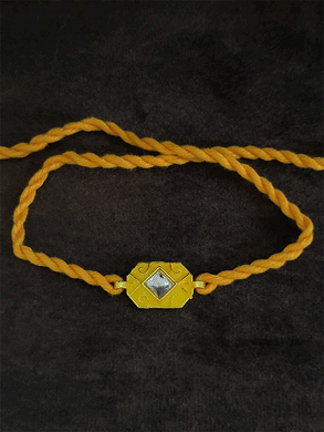 Coloured enamel hexagon shaped rakhi - Odara Jewellery