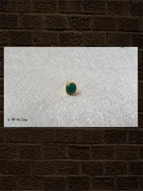 Onyx green rose cut....sterling silver semi precious stone studs in square shape