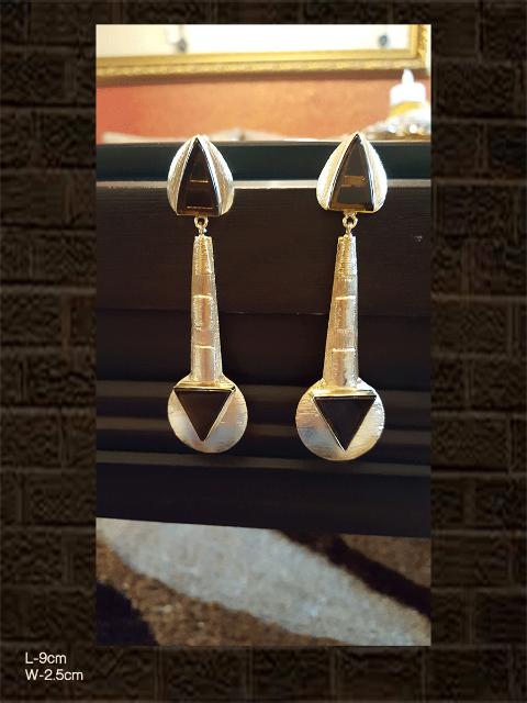Smoky brown long elegant earrings