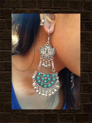 Turqoise stone GS long earring