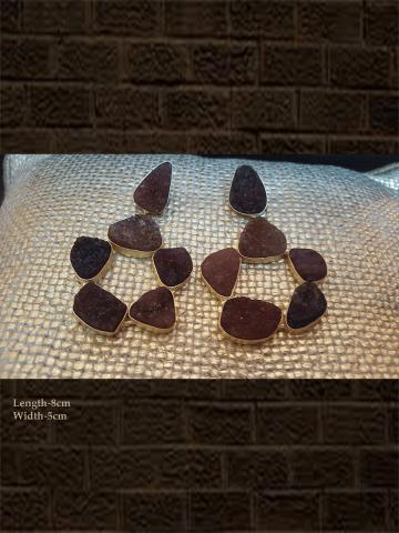 Brown druzy stylish earrings