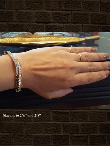 Elegant wavy BLUE leaf design AD bracelet 